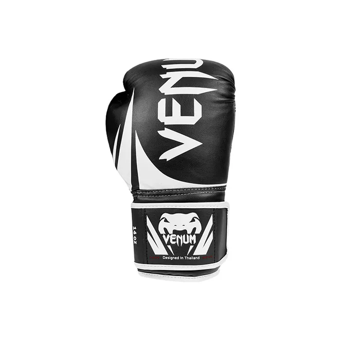 VENUM Boxing Gloves PU Leather Unisex Black White-2