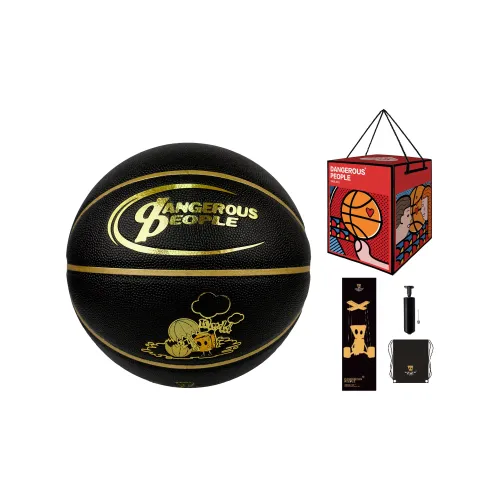 DANGEROUSPEOPLE Cartoon Series PU Basketball Black Gold Size 7 Ball Training Unisex