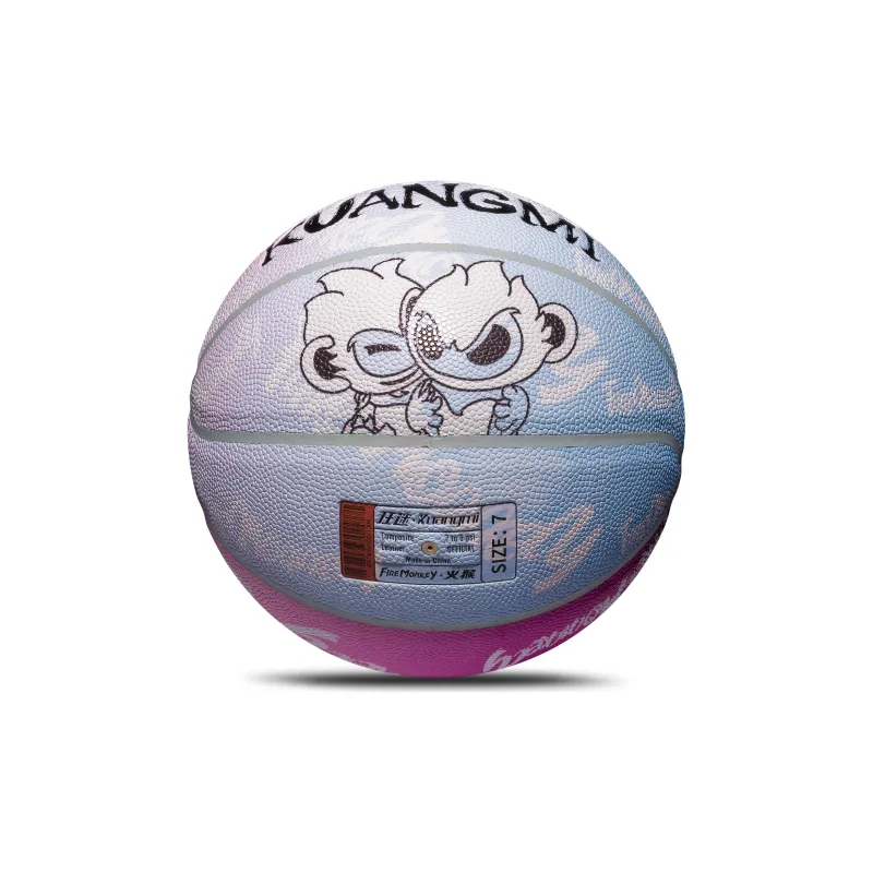FireMonkey x Kuangmi Microfiber Leather Basketball Pink Purple Size 7 Training Unisex-1