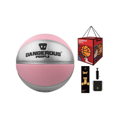 DANGEROUSPEOPLE PU Basketball Silver Pink Size 7 Ball Training