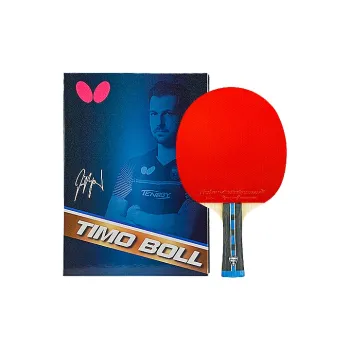 Butterfly TIMO BOLL Ping Pong Paddles Unisex All Wood With Carbon Fiber Black/Red