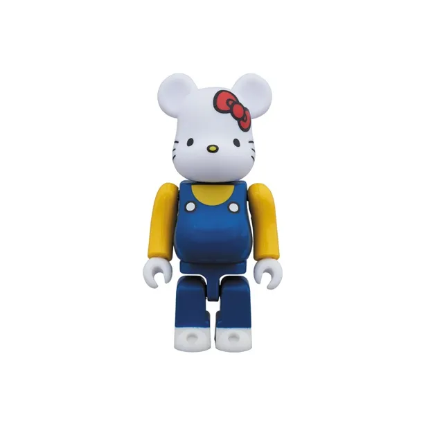 BE@RBRICK Nyabrick Hello Kitty Red Overalls Ver. White-1