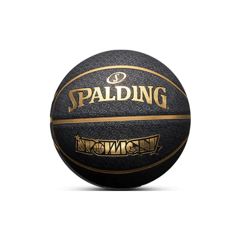 SPALDING Rubber Basketball Black Size 7 Ball Training-0