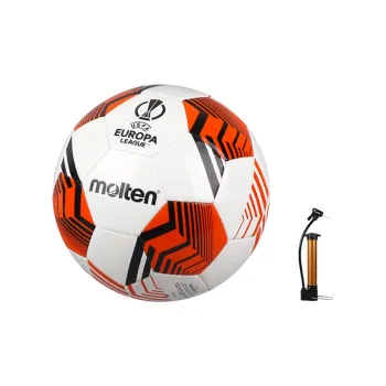 Molten Size 5 Ball Soccer PVC Machine Stitched Soccer Ball Unisex White Orange