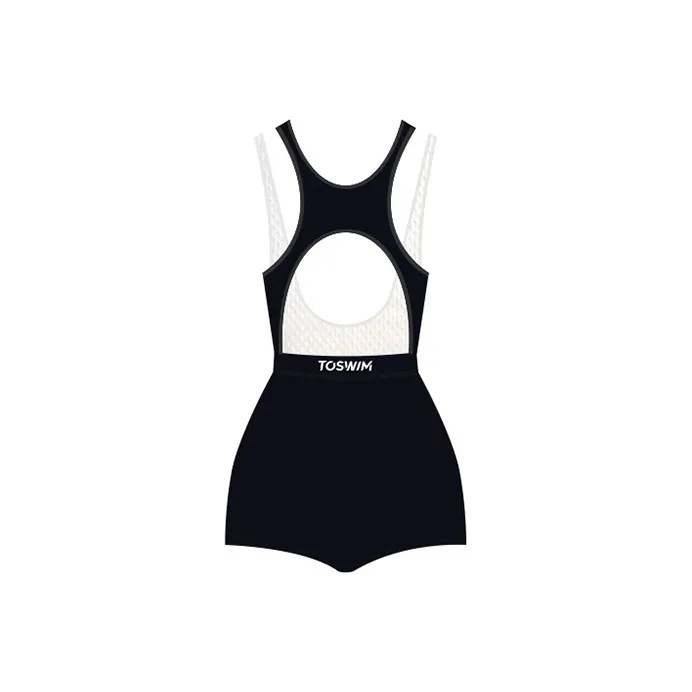 TOSWIM One Piece Swimsuits Women's Black White Rhythm-1