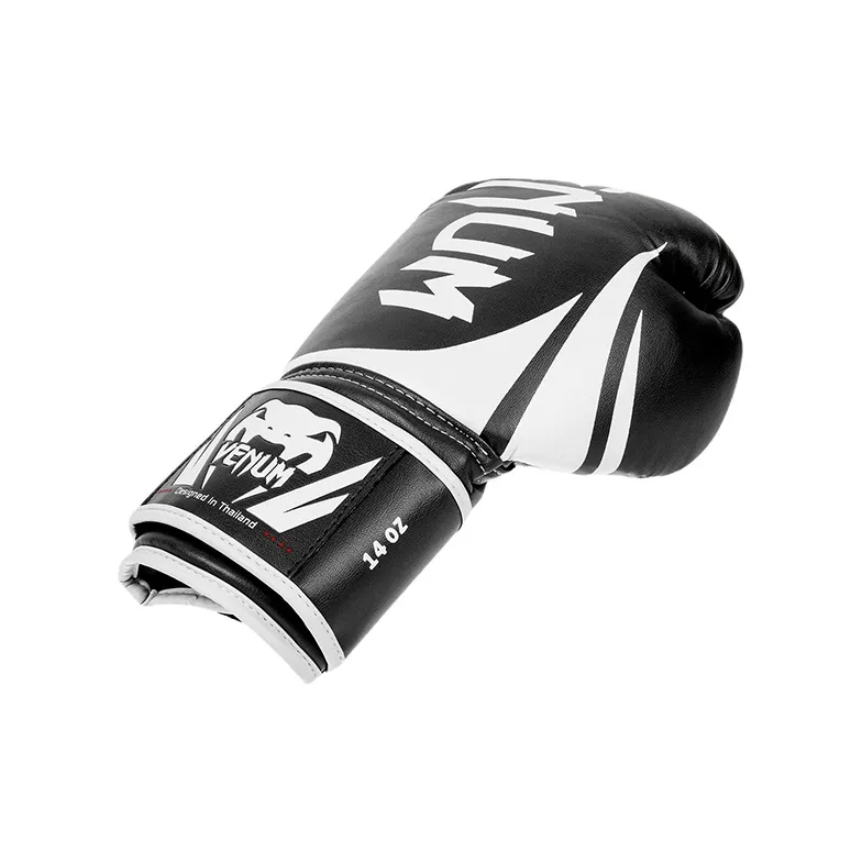 VENUM Boxing Gloves PU Leather Unisex Black White-3