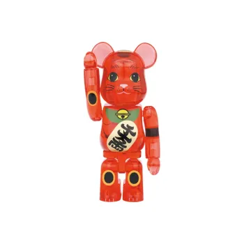 BE@RBRICK Maneki Neko Plum Transparent Red