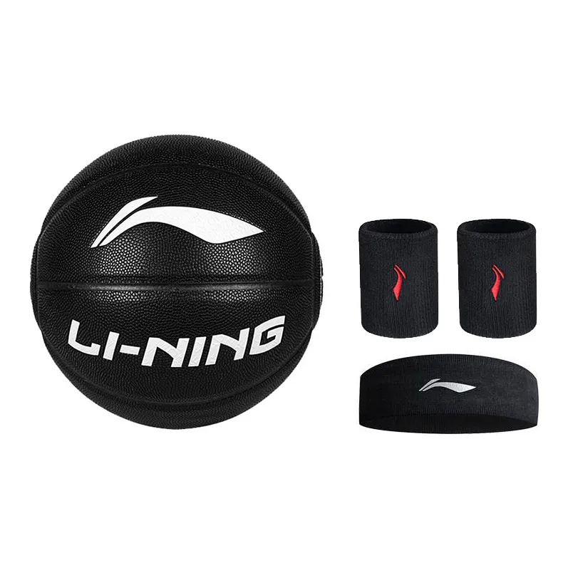 LiNing Badfive PU Basketball Black Size 7 Ball Training Competition Unisex-23