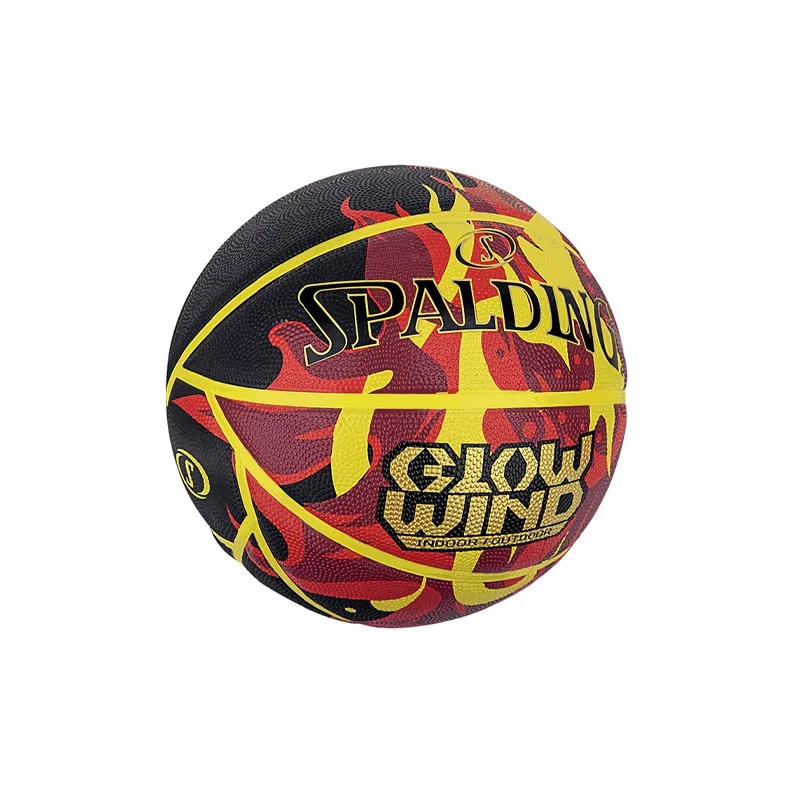 SPALDING Cyclone Series Rubber Basketball Red Yellow Black Size 7 Training Unisex-3