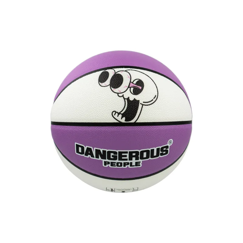 DANGEROUSPEOPLE Cartoon Series PU Basketball Purple White Size 7 Ball Training Unisex-0