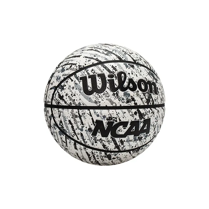 Wilson NCAA Collection WTB8070IB07CN PU Basketball Black And White Ink Splatter Print Size 7 Training Match Unisex-1