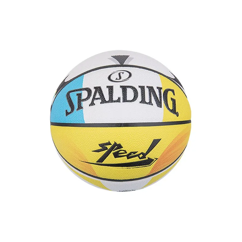 SPALDING Race Collection PU Basketball Blue Yellow Size 7 Training Unisex-3