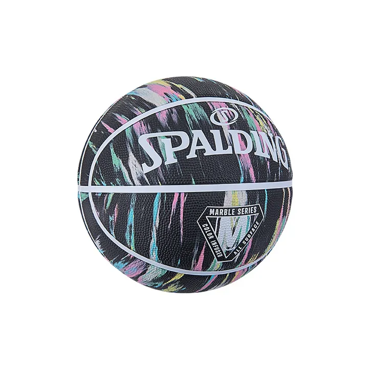 SPALDING Marble Collection Rubber Basketball Black Size 7 Training Match Unisex-1