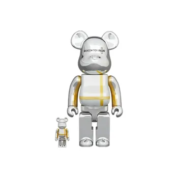 BE@RBRICK MEDICOM TOY PLUS SILVER CHROME Ver. Doll 100％+400％/1000% Unisex