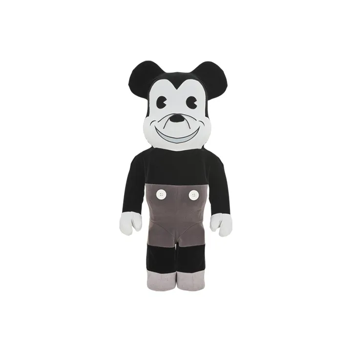 BE@RBRICK Mickey Mouse Mickey Mouse The Iconic Gray Retro Edition. Gray Trendy Figures 7cm/28cm/70cm-5