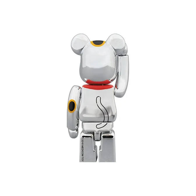 Bearbrick Maneki Neko Silver Plating Silver-1