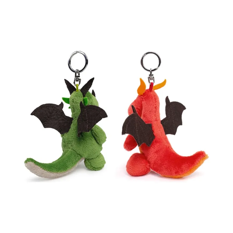 NICI Green Dinosaur+Orange Dinosaur, Plush Doll Pendant, Couple Combo, Green/Orange Dolls Plush Pendant 10cm Height-2