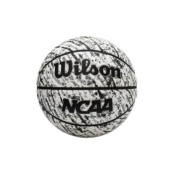 Wilson NCAA Collection WTB8070IB07CN PU Basketball Black And White Ink Splatter Print Size 7 Training Match Unisex