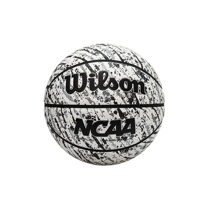 Wilson NCAA Collection WTB8070IB07CN PU Basketball Black And White Ink Splatter Print Size 7 Training Match Unisex-0
