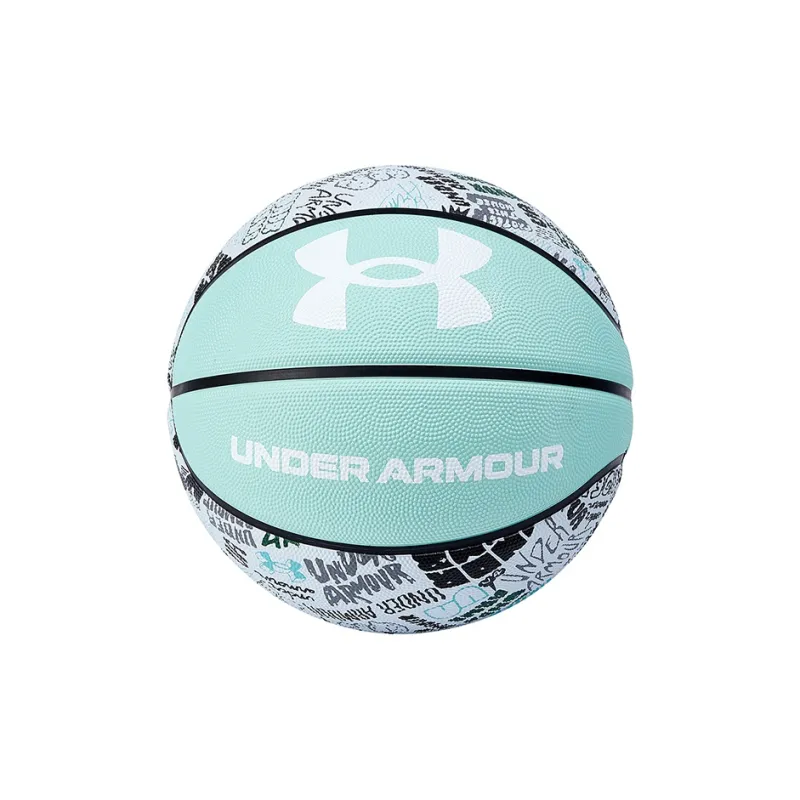 Under Armour Graffiti Rubber Basketball Tiffany White Green Size 7 Ball Training Unisex-4