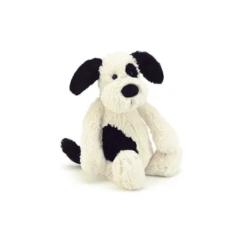 JELLYCAT Bashful Black & Cream Puppy Stuffed Animal