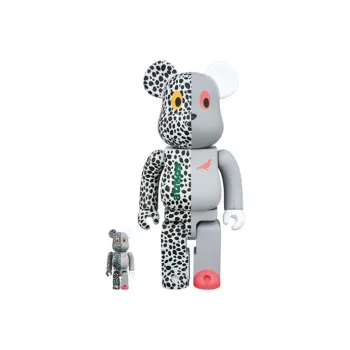 BE@RBRICK X Atmos X Staple Grey