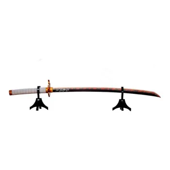 BANDAI Demon Slayer  Kimetsu No Yaiba 1 1 Sunwheel Knife Cast ABS Kyojuro Rengoku Breath Of Flame Model Accessories