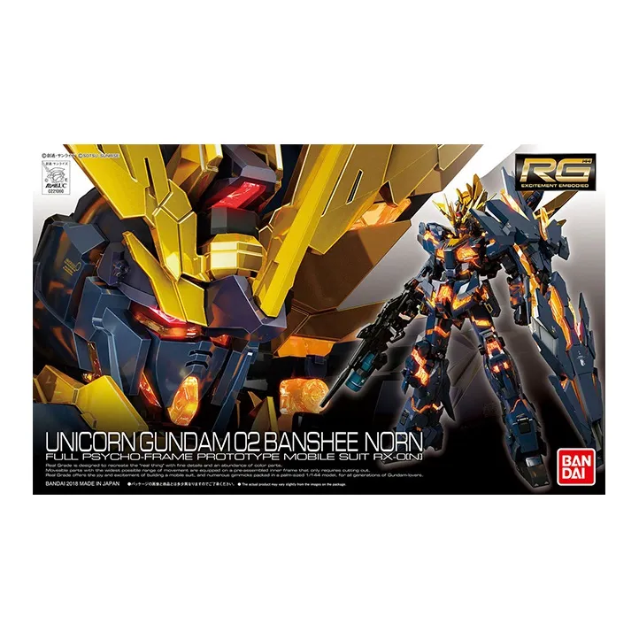 BANDAI RG 1/144 Mobile Suit Gundam Unicorn UC Unicorn Gundam 02 Banshee Fate Goddess 13cm Hobby Model-3