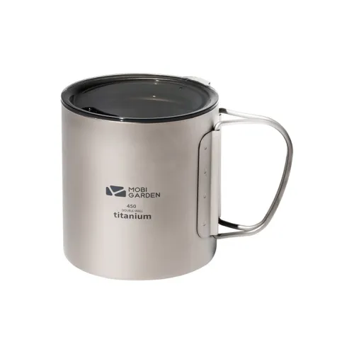 MOBI GARDEN Outdoor Water Equipment Water Container 450ml Camping Pure Titanium 88.8*95mm