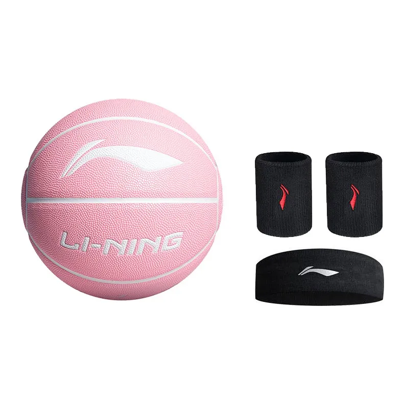 LiNing Badfive PU Basketball Pink Size 7 Training Unisex-20