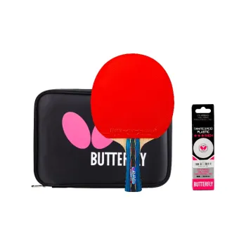 Butterfly Ping Pong Paddles Unisex All Wood With Carbon Fiber Black/Red