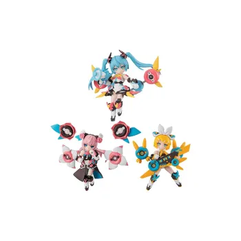 MegaHouse Hatsune Miku Desktop Armed Girlish Hatsune Miku Collection Full Box 3 Pack Assembled Models