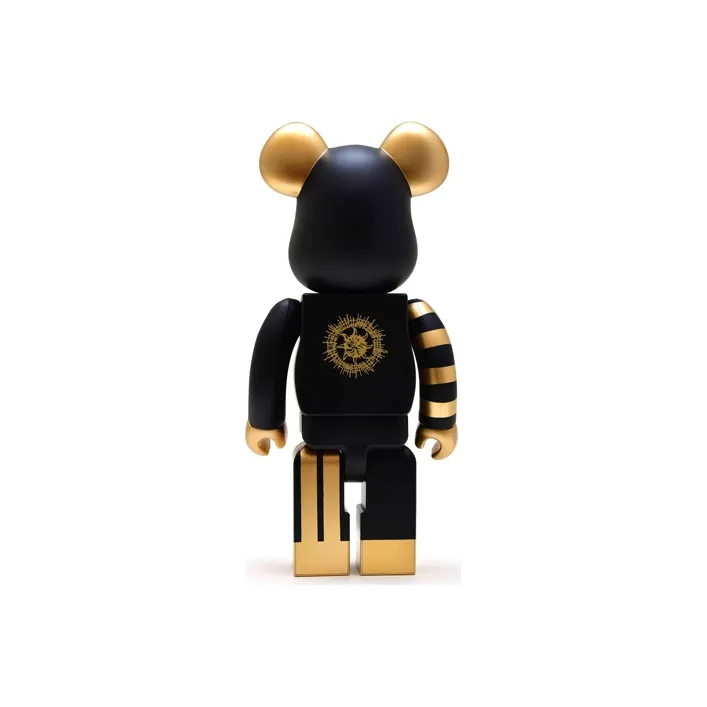 BE@RBRICK 400%100% Macau Noir Gold Black With Neon Futurity Trendy Figures 100%+400%-2