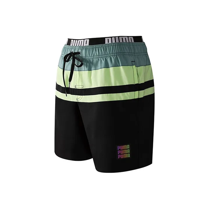 PUMA Beach Shorts Men's Black, Green & Multicolor-2