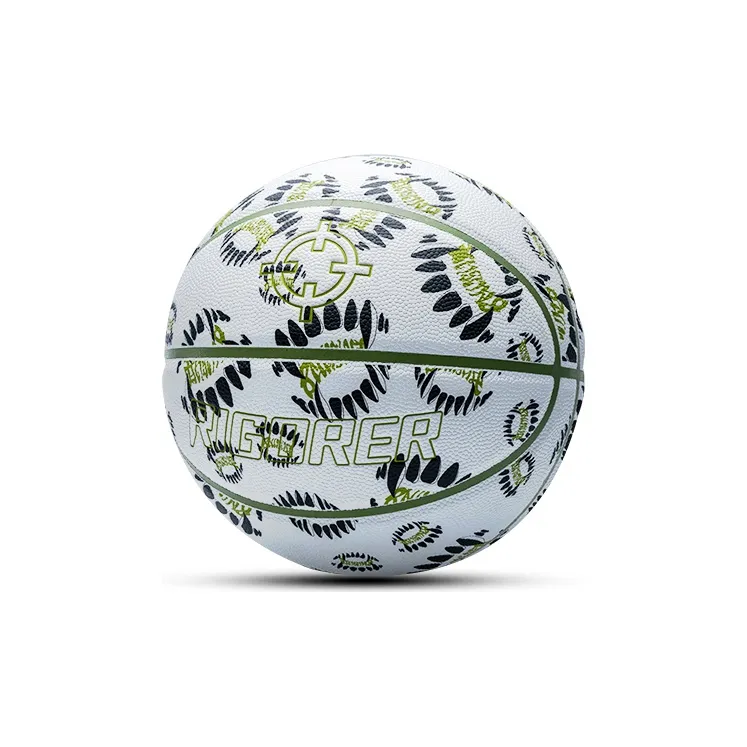 RIGORER Monster Series PU Basketball White Green Size 7 Training Unisex-7