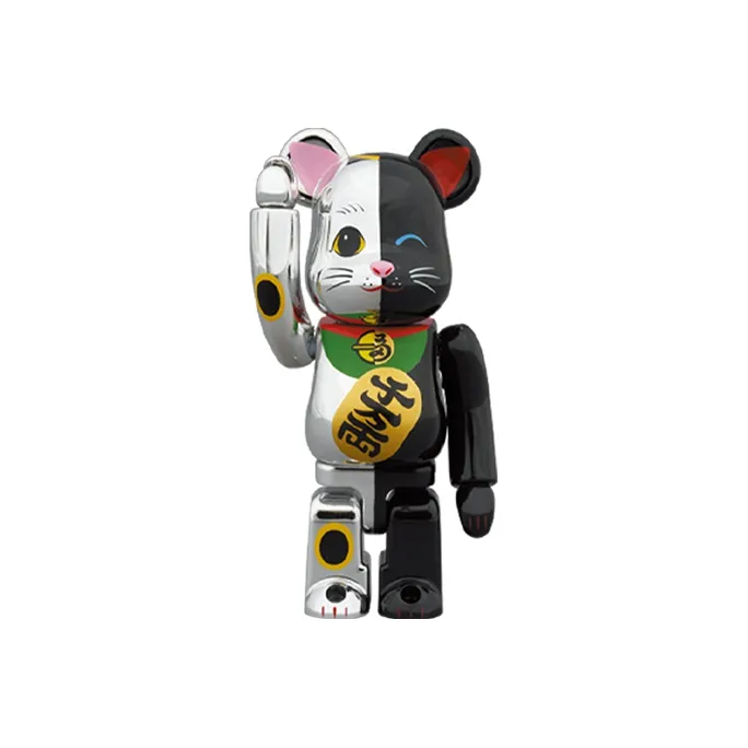 Bearbrick Maneki Neko Silver/Black-1