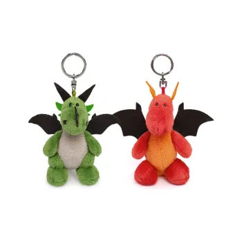 NICI Green Dinosaur+Orange Dinosaur, Plush Doll Pendant, Couple Combo, Green/Orange Dolls Plush Pendant 10cm Height