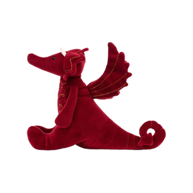 JELLYCAT Mythical Animal Collection Gemstone Red Dragon Dolls Plush Doll 19cm Height-3