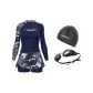 Octopus Black Swimming Cap+Octopus Black Swim Goggles+Gray Jellyfish Swimsuit