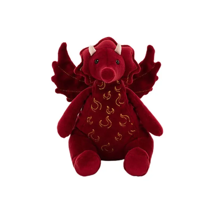 JELLYCAT Mythical Animal Collection Gemstone Red Dragon Dolls Plush Doll 19cm Height-0
