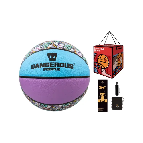 DANGEROUSPEOPLE Graffiti PU Basketball Blue Purple Size 7 Training Unisex