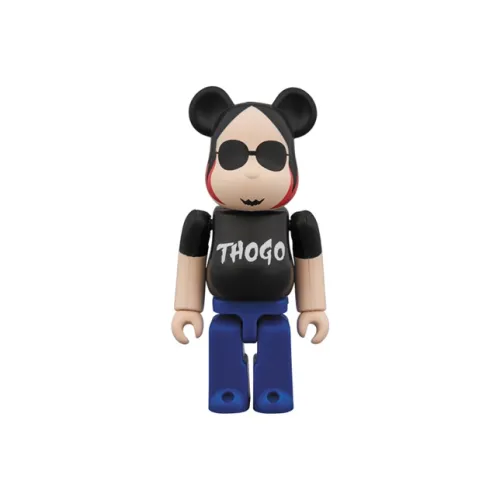 BE@RBRICK THOGO Black Top Blue Bottom Hang Tag Box 100%