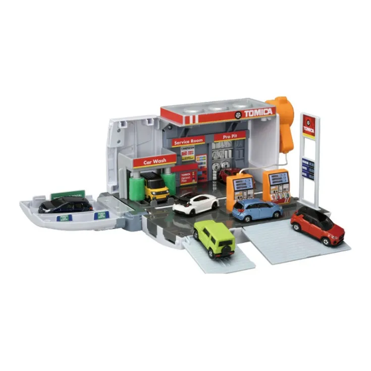TAKARA TOMY Deformed Gas Station, Fuel Tank Truck Assembled Models-1
