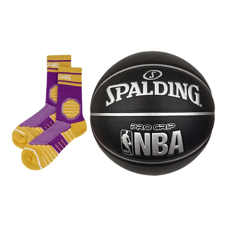 SPALDING x NBA PRO GRIP Series PU Basketball Black Size 7 Training Unisex-7