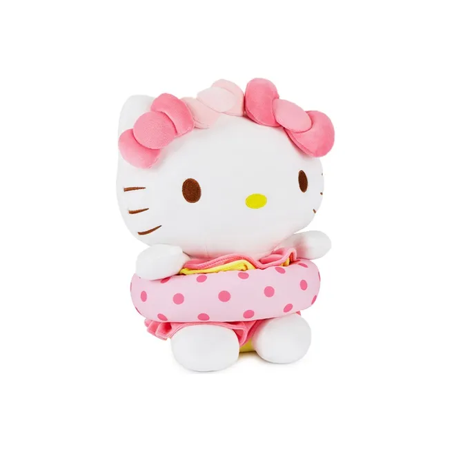 Sanrio Hello Kitty Summer Beach Style, Swim Ring Hello Kitty Dolls Plush Doll 30cm Height-2