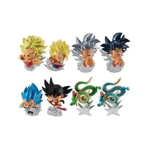 BANDAI Dragonball Toy Food Small Doll 5 Goku Gohan Shenron Vegeta Broly Set Assembled Models