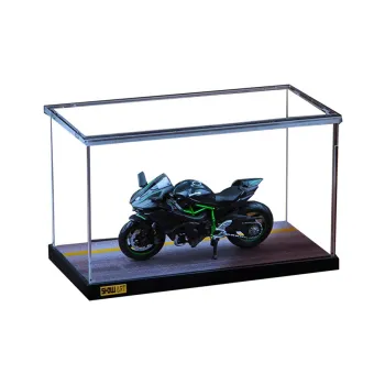 CARMCK 1 18 Motorcycle Hobby Model Full Transparent Cover Simulated Garage Scenario Acrylic Cover Model Accessories