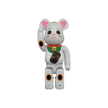 BE@RBRICK Maneki Neko White Plated Luminous