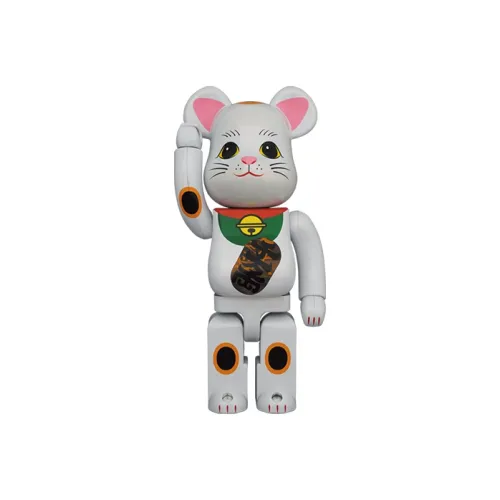 BE@RBRICK Maneki Neko White Plated Luminous
