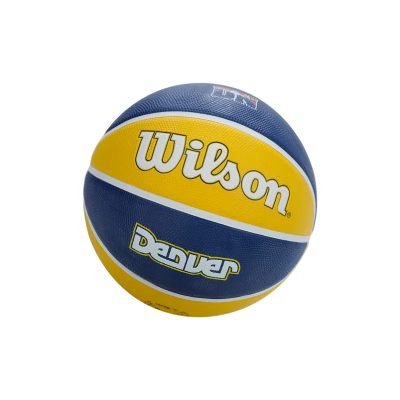 Wilson NBA Series Rubber Basketball Yellow Blue Size 7 Ball Training Unisex-4